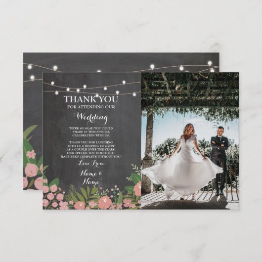 Trouwkaart Engagement Huwelijk Krijt Bloemrijke Fo Kaart (Voorkant / Achterkant)