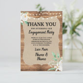 Trouwkaart Engagement Witte Bloem Hout Kaart (Staand voorkant)