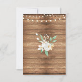 Trouwkaart Engagement Witte Bloem Hout Kaart (Achterkant)