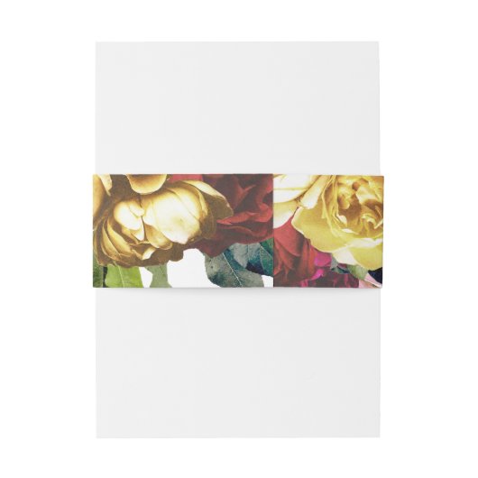 Trouwkaart Engelse Tuin Boho Rozen Uitnodigingen Wikkel (Achterkant Voorbeeld)