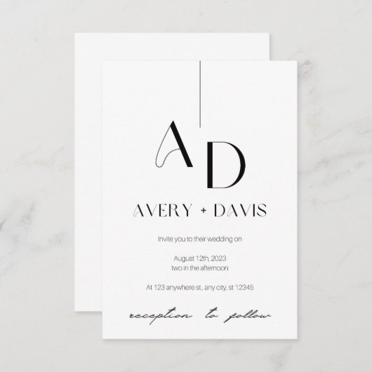 Trouwkaart Ethereal Harmony Save The Date (Voorkant / Achterkant)