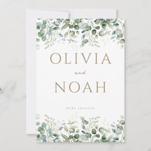 Trouwkaart Eucalyptus Wit Kaart (Voorkant)