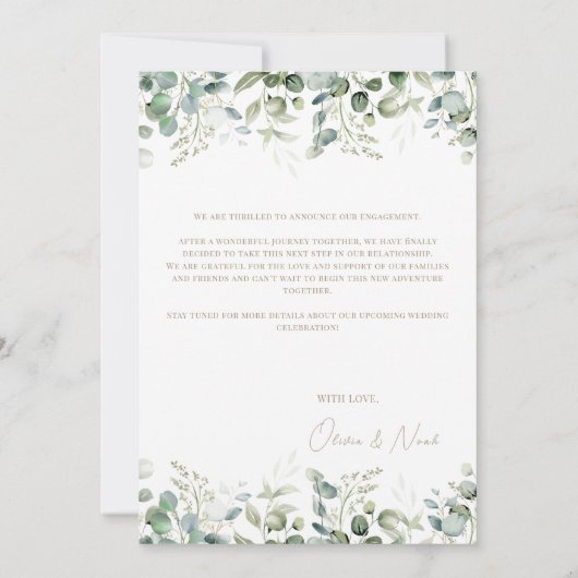 Trouwkaart Eucalyptus Wit Kaart (Achterkant)