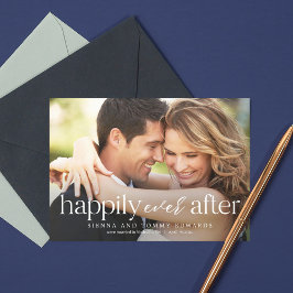 Trouwkaart 'Ever After' in bewerkbare kleuren Bedankkaart