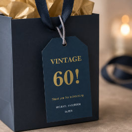 Trouwkaart Favor Tag Vintage 60 Cadeaulabel