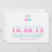 Trouwkaart Flamingo Paar Save the Date Kaart (Voorkant)