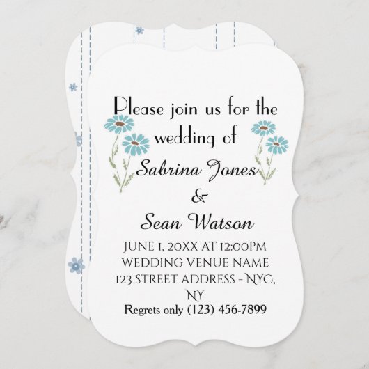 Trouwkaart Flora Aanpassen Bestemming Bestemming'S Kaart (Voorkant / Achterkant)