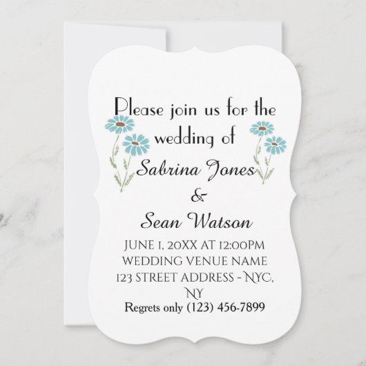 Trouwkaart Flora Aanpassen Bestemming Bestemming'S Kaart (Voorkant)