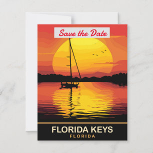 Trouwkaart Florida Keys Zonsondergang Zeilboot Save The Date
