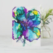 Trouwkaart Flower Power Alcohol Ink Bold Kaart (Staand voorkant)
