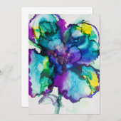 Trouwkaart Flower Power Alcohol Ink Bold Kaart (Voorkant / Achterkant)