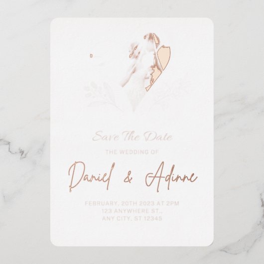 Trouwkaart Folie Uitnodiging (Voorkant)