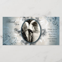 Trouwkaart fotokaart - Vintage gebladerte Bedankkaart