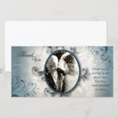 Trouwkaart fotokaart - Vintage gebladerte Bedankkaart (Voorkant / Achterkant)