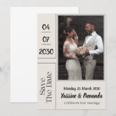 Trouwkaart Frans Français Huwelijk Save The Date (Voorkant / Achterkant)