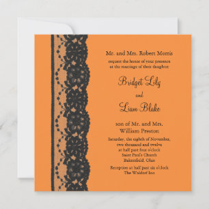 Trouwkaart French Lace (oranje) Kaart