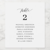 Trouwkaart gastennamen tabelnummer wijn etiket (Enkel label)