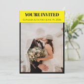 Trouwkaart geïnspireerd op Playbill Kaart (Staand voorkant)