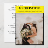 Trouwkaart geïnspireerd op Playbill Kaart (Voorkant / Achterkant)