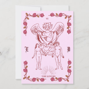 Trouwkaart geïnspireerd op Tarot Kaart