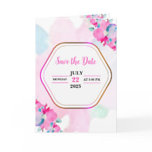 Trouwkaart gevouwen vakantiekaart