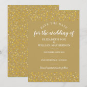 Trouwkaart 'Golden Hearts' Save the Date (Voorkant / Achterkant)