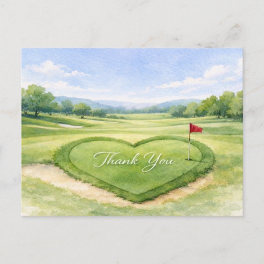 Trouwkaart Golf Bedankt Briefkaart (Voorkant)
