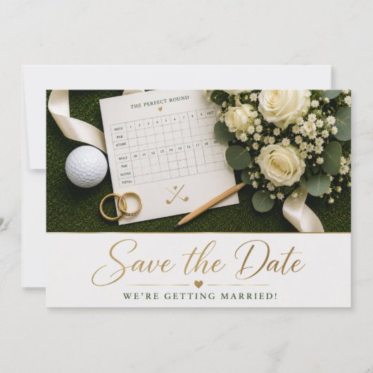 Trouwkaart Golf Save the Date Uitnodiging (Voorkant)