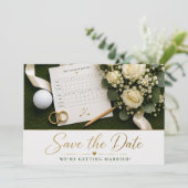 Trouwkaart Golf Save the Date Uitnodiging (Staand voorkant)
