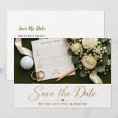 Trouwkaart Golf Save the Date Uitnodiging (Voorkant / Achterkant)