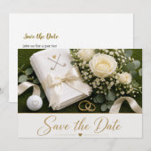 Trouwkaart Golf Save the Date Uitnodiging (Voorkant / Achterkant)