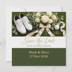 Trouwkaart Golf Save the Date Uitnodiging