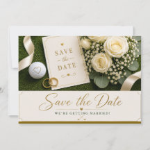 Trouwkaart Golf Save the Date Uitnodiging