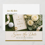 Trouwkaart Golf Save the Date Uitnodiging (Voorkant / Achterkant)