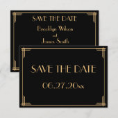 Trouwkaart Great Gatsby Art Deco Save The Date (Voorkant / Achterkant)