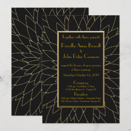 Trouwkaart, great gatsby, dahlia geometrisch kaart