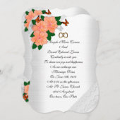 Trouwkaart hibiscus en vlinders kaart (Voorkant / Achterkant)