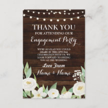 Trouwkaart Houten Wit Bloemen Bedankt