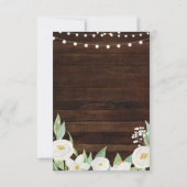 Trouwkaart Huwelijk Houten Wit Bloemen Kaart (Achterkant)