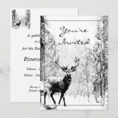 Trouwkaart Huwelijk Uitnodiging Herten Jacht (Voorkant / Achterkant)