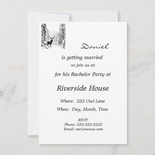 Trouwkaart Huwelijk Uitnodiging Herten Jacht (Achterkant)