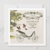 Trouwkaart Huwelijksaankondiging met Vintage Kunst Kaart (Voorkant)