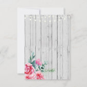 Trouwkaart Huwelijksbevestiging Hout Rood Bloemmot Kaart (Achterkant)