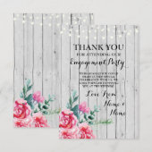 Trouwkaart Huwelijksbevestiging Hout Rood Bloemmot Kaart (Voorkant / Achterkant)