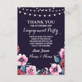 Trouwkaart Huwelijksbloemen Navy Roze Bedankkaart