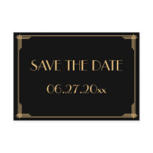 Trouwkaart in Art Deco-stijl 'Great Gatsby' om de 