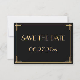 Trouwkaart in Art Deco-stijl 'Great Gatsby' om de  Save The Date