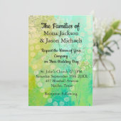 Trouwkaart in designer groen kaart (Staand voorkant)