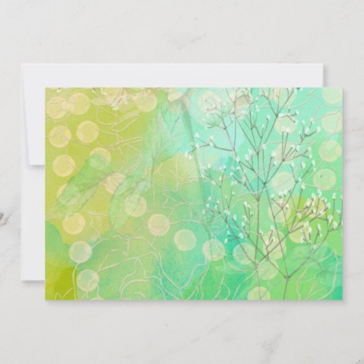 Trouwkaart in designer groen kaart (Achterkant)