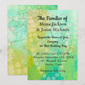 Trouwkaart in designer groen kaart (Voorkant / Achterkant)